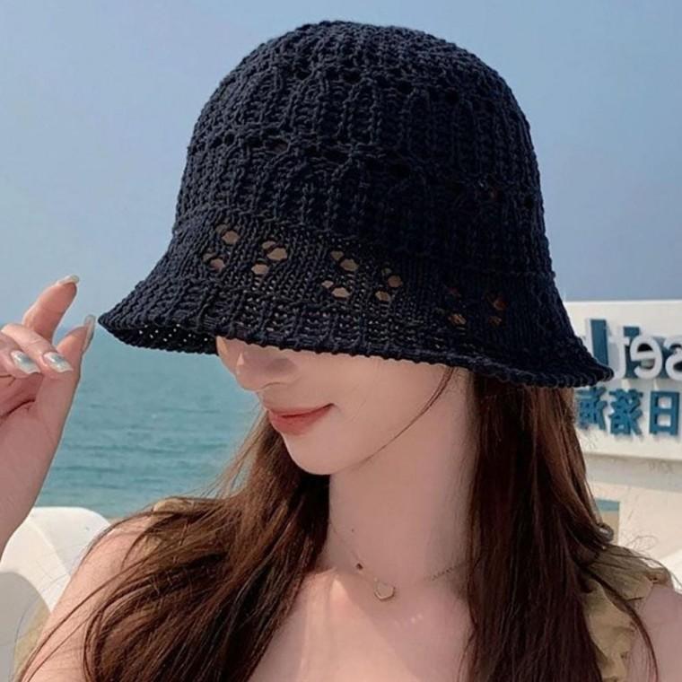 여름 모자 여자 패션 펀칭 바캉스 휴양지 외출 니트