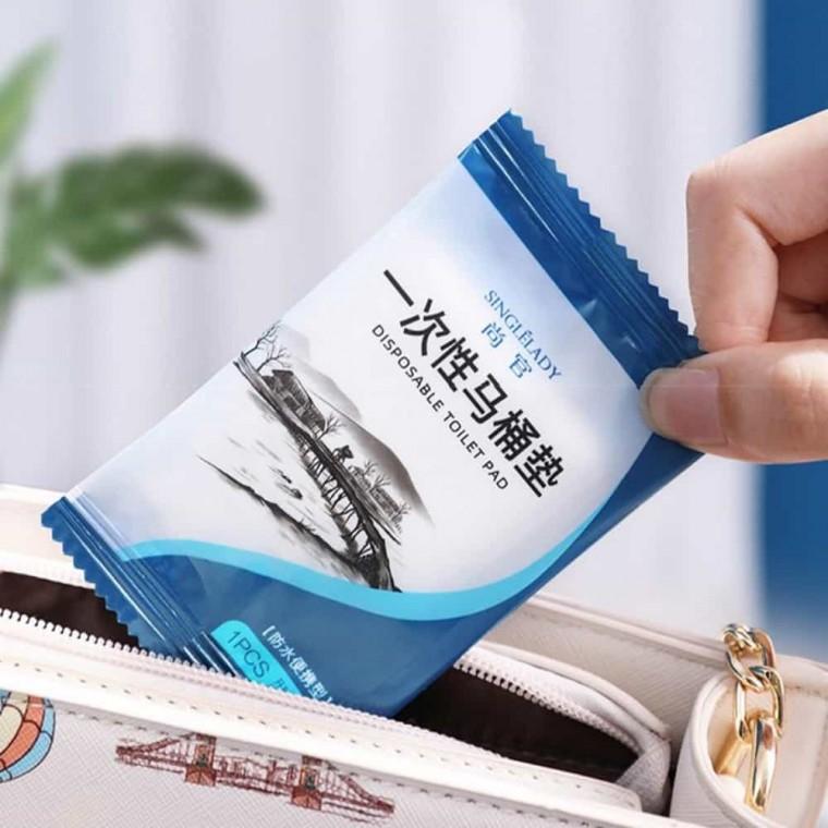 일회용 휴대용 변기시트 10P 휴대용변기커버 세안헤어밴드 비닐샤워캡