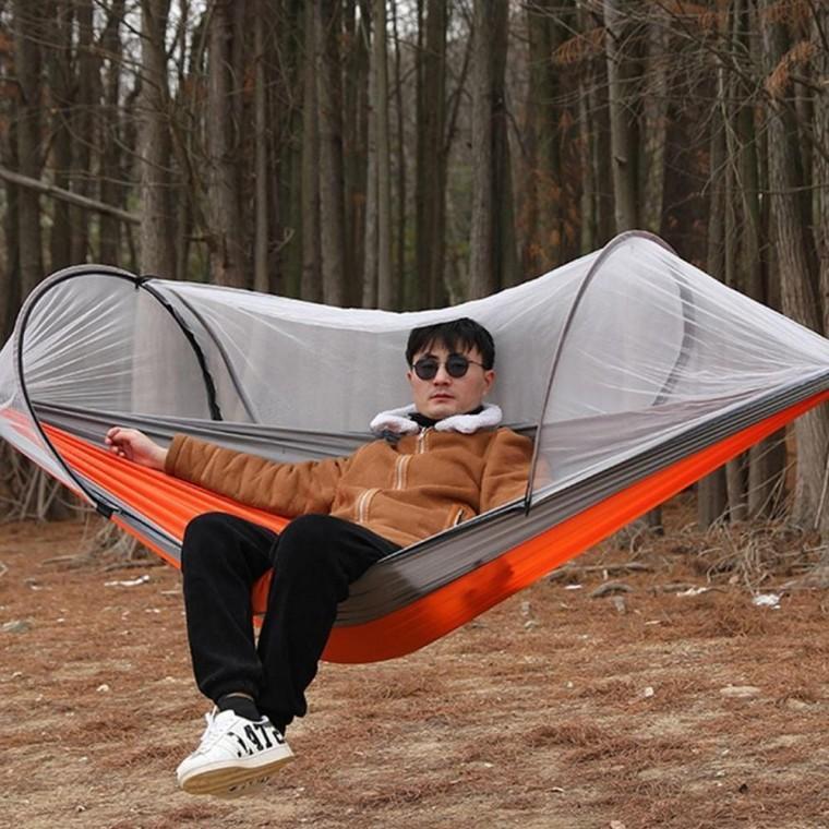 해먹 모기장 방지 벌레 휴대용 캠핑 침대 원터치