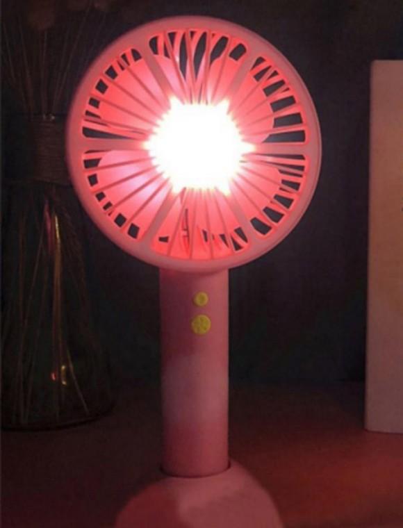 저소음 LED 미니 선풍기 탁상용 휴대용 무선 핸디팬 손풍기