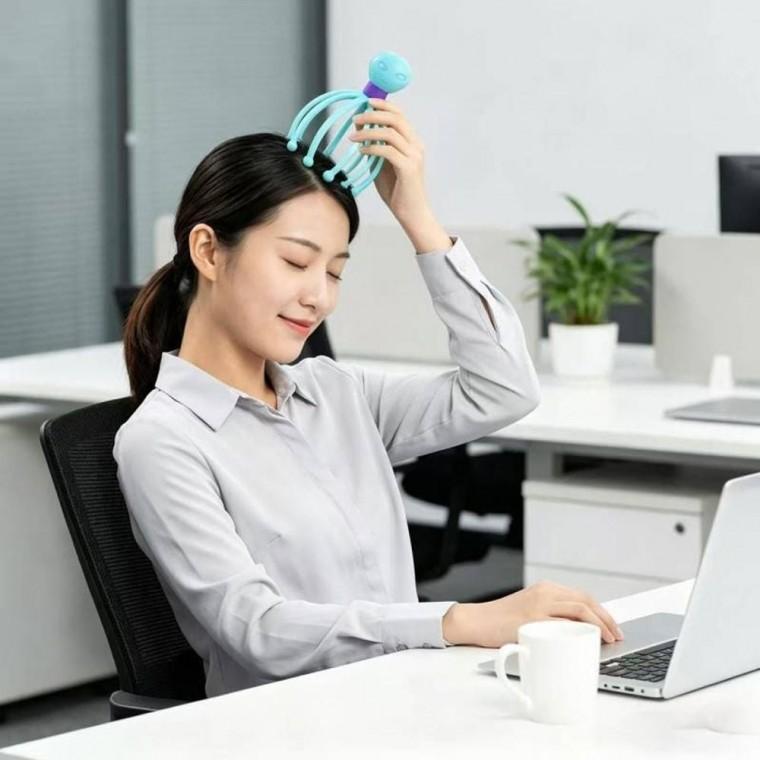 ST 두피 케어 마사지기 휴대용 헤어 머리 안마빗 두피관리기