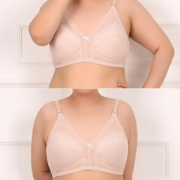 (조은)빅사이즈 노와이어 플라워 레이스 브라