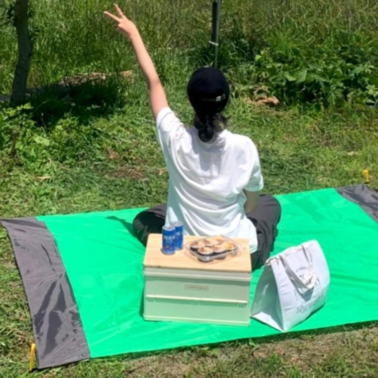 그린 200x140 접이식 휴대용 돗자리 말뚝 경량 가벼운 포켓 피크닉 매트 돛자리 소풍 야외
