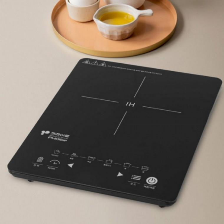 블랙 휴대용 1구 인덕션 렌지 세라믹 전기 레인지
