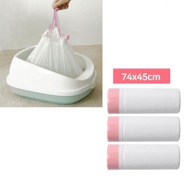 고양이 화장실 모래갈이 봉투 3롤 교체용 비닐 74X45
