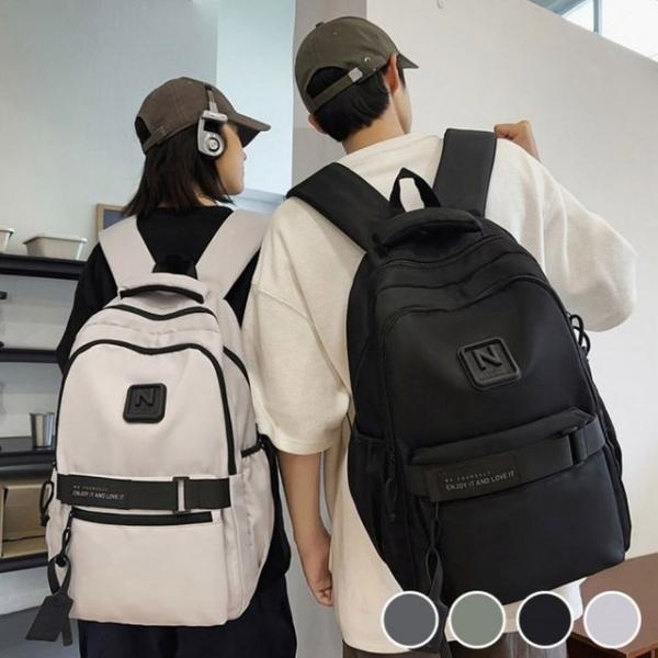 수납력 좋은 입체N로고 포인트 데일리 남여공용 백팩