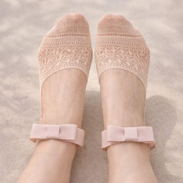 발레리나 레이스 시스루 양말 덧신 여성 리본 망사 봄 여름양말