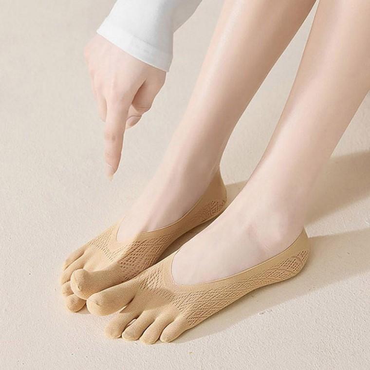 여자 펀칭 매쉬 부드러운 원단 발가락 페이스 삭스 여성 여름 덧신 양말 페이크 시원한