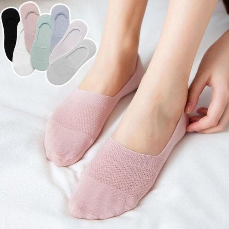 여성 펀칭 디자인 페이크 삭스 5켤레 발목 양말 여름 여자