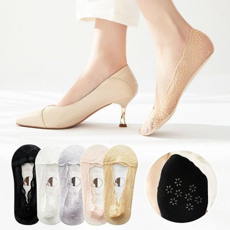 미끄럼 방지 레이스 덧신 여자 여성 안벗겨지는 여름 양말 실리콘 페이크 삭스