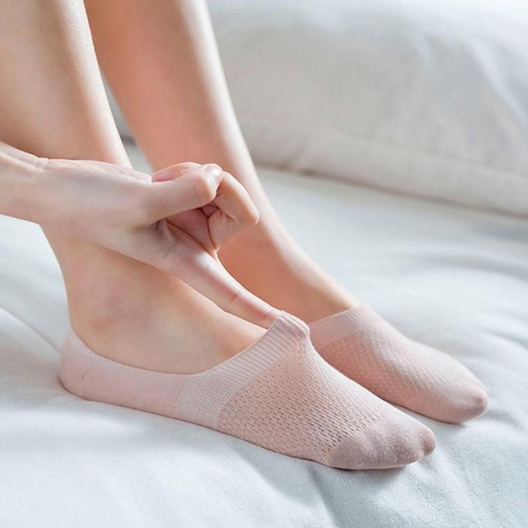 여성 여름 운동화 구두 메쉬 쫀쫀한 덧신 1켤레 양말 여자 페이크 삭스 줄무의 망사