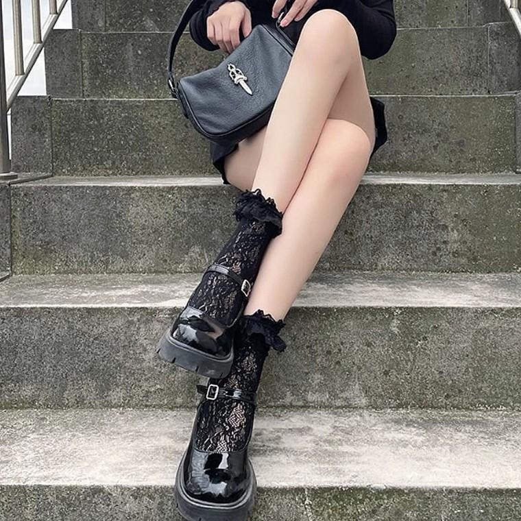 신상 망사 레이스 여성 양말 시스루 니삭스 여름 패션