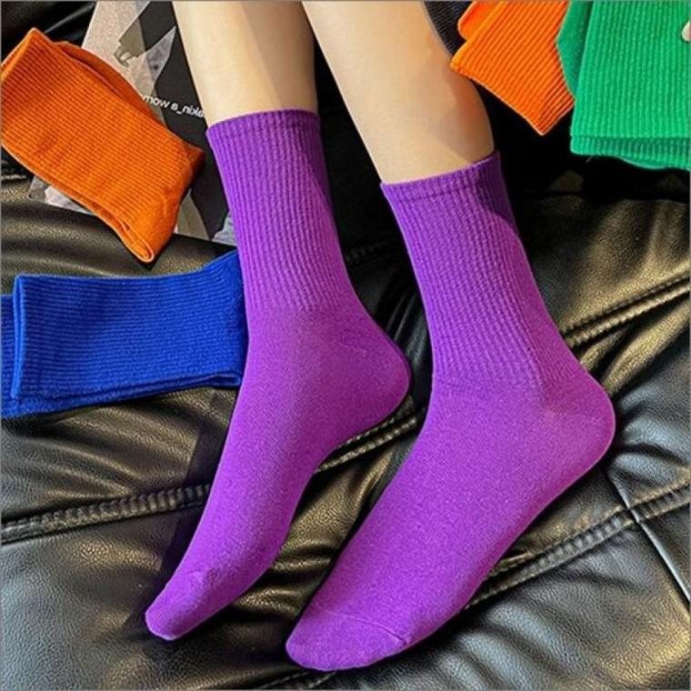 여성 데일리 골지 중목양말 무지 베이직 패션 16컬러 자국없는 편안한 봄여름