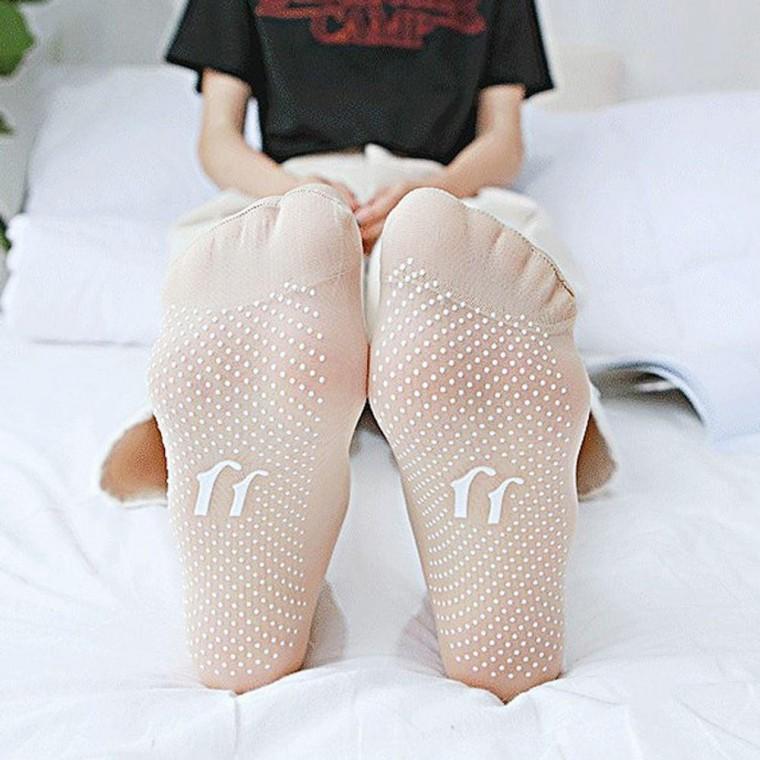 논슬립 발목 스타킹 구두 하이힐 짧은 양말 여성 살색 미끄럼 방지 로퍼 여름 나일론