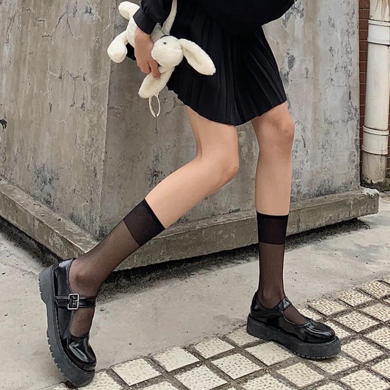 시스루스타킹 여름 니삭스 무릎 종아리 로퍼 양말