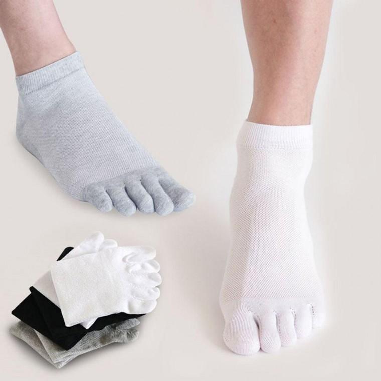 남성 여름 통기성 메쉬 단목 발가락 양말