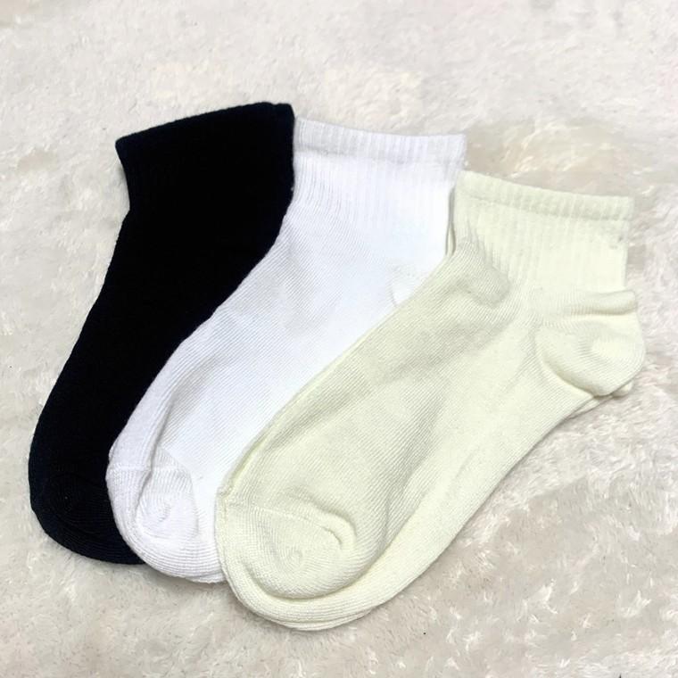 통기성 좋은 여성 중목 무지양말 학생양말 3컬러