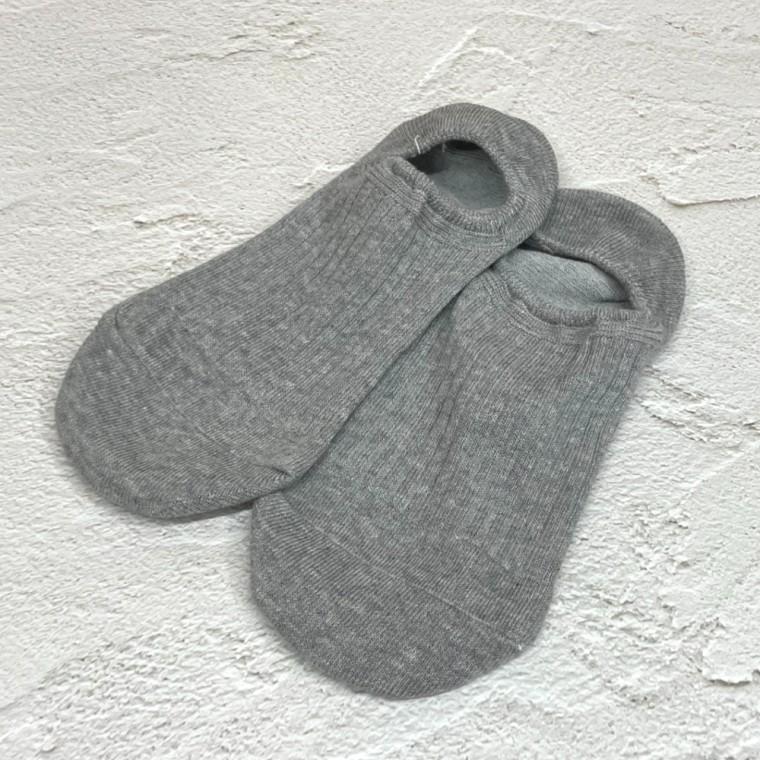 여성용 골지 발목 덧신 양말 그레이