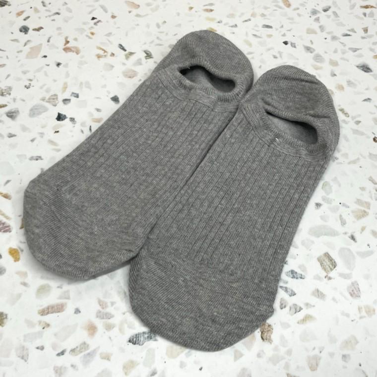 남성용 골지 발목 덧신 양말 그레이