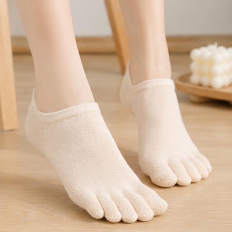 여성용 단목 발가락양말 면 무지 착용 캐주얼 양말