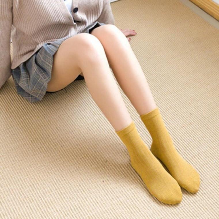 무지 골지 기본 컬러 양말 패션 아이템 남녀 단목 발목 겨울 학생 여성 남자 여자 세트