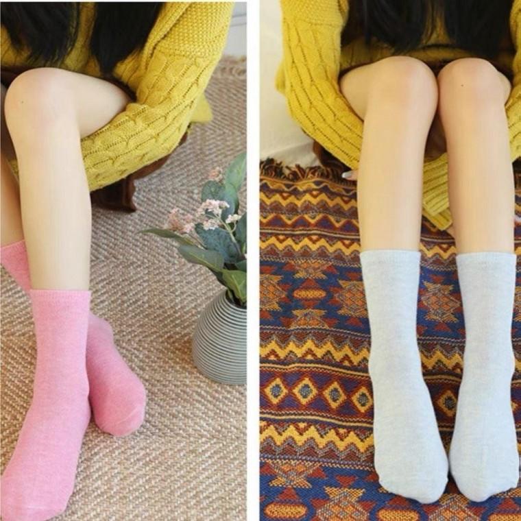 여성 무지 긴목 양말 학생 교복 A형 여성돌돌이 겨울 여자 검정 중목 장목
