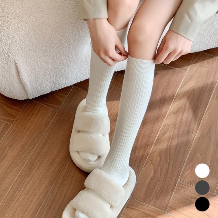 기본 골지 스타일 밴딩 깔끔 데일리 니삭스 여자 양말