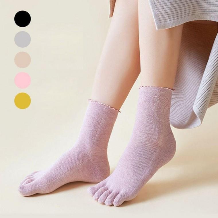 부드러운 원단 러블리 프릴 디자인 여성 발가락 양말