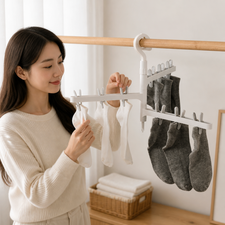 3단 회전 양말건조대 속옷 모자걸이 신발건조대 옷걸이