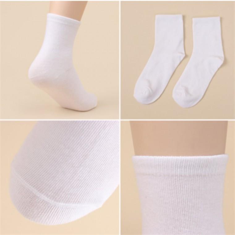 여성용 여자 여학생용 무지 기본 데일리 흰색 중목 양말 5켤레 화이트 여자학생양말 하얀양말 중학생양말