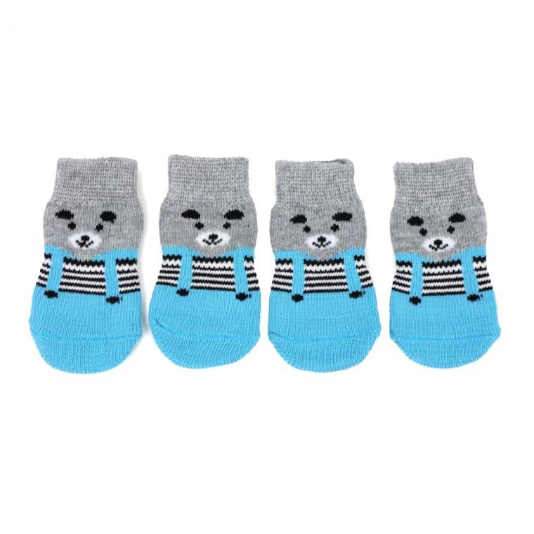 미끄럼방지 패션 애견 양말 L 곰