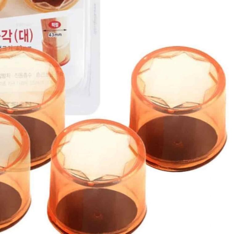 의자다리소음방지 식탁의자양말 의자다리커버 의자발캡 투명 4개