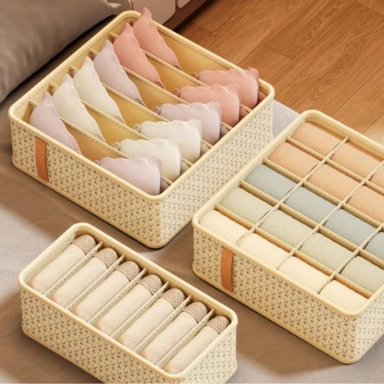 1+1 칸칸이 속옷 정리함 브래지어 양말 보관함 수납함