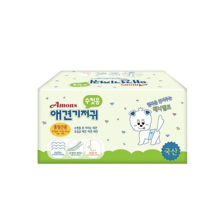 루미나D 수컷용 아몬스 중형 강아지기저귀 일자매너벨트 10매