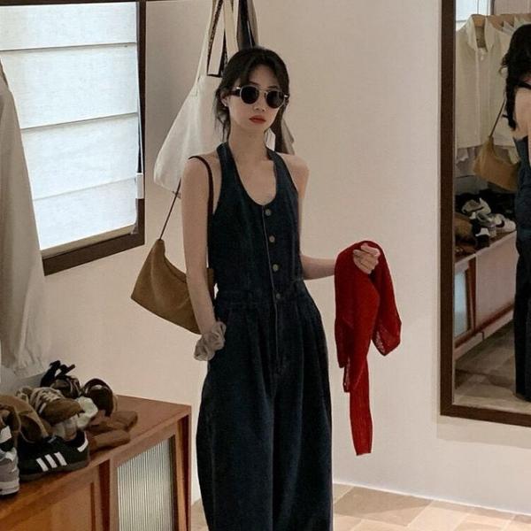 프리젠트포유 레트로 와이드 데님 점프수트