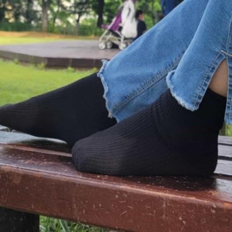 남자양말 무지중목양말 장목양말 남여공용 골지양말 단목 블랙