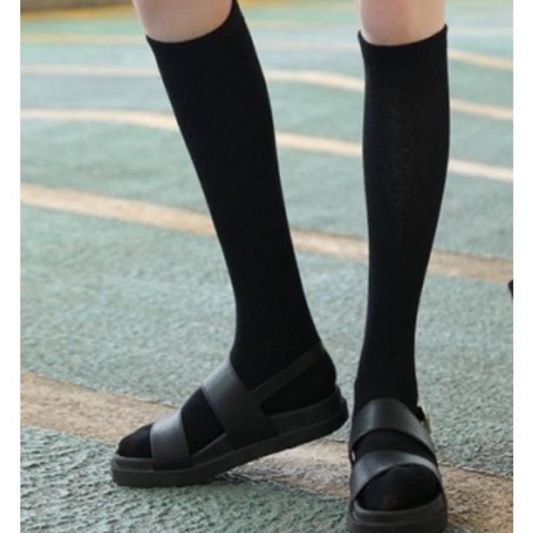 사계절 데일리 무지 니삭스 무릎 양말 블랙 긴양말