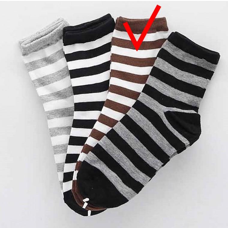 여성 패션양말 여자 중목 데일리 줄무늬 갈흰 1개 레이스 학생