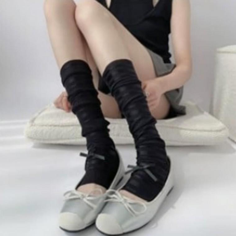 여자 여름 리본 레그워머 양말 장목 니삭스 롱양말 발토시