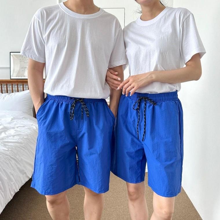 여성여름바지 커플 비치 5부반바지 여름 남녀공용 팬츠 패밀리 물놀이 반바지