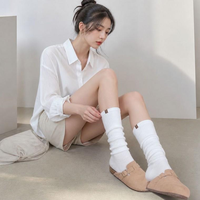 니삭스 여성 레그워머 면 셔링 양말 여자 잡화 데일리룩