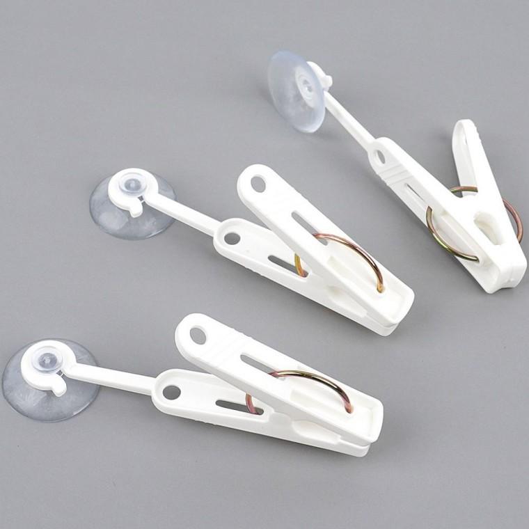 건조집게 6P 흡착 고정 빨래집게 욕실 양말 창문 부착 베란다 건조 찝게 유리 속옷
