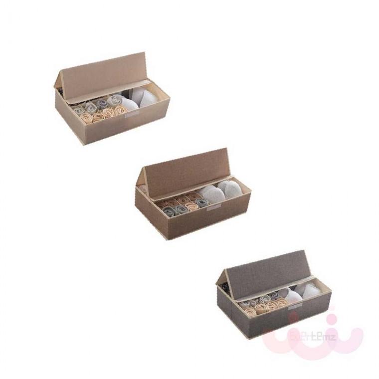 린넨 속옷 수납 정리함 17칸 속옷칸막이수납함 속옷정리수납함 여자속옷양말서랍칸막이정리함
