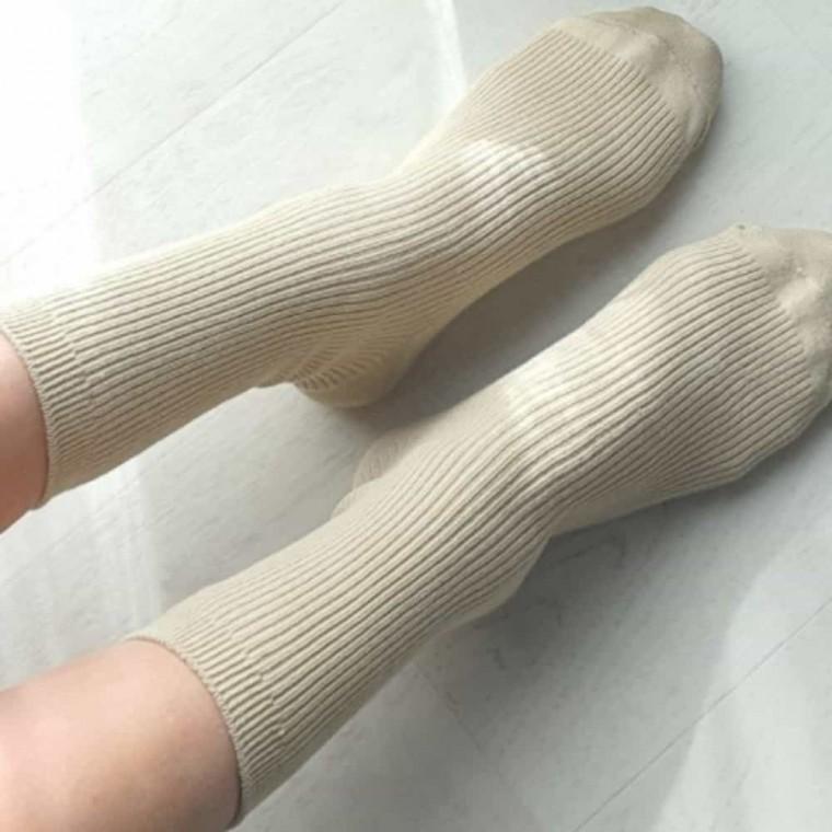 긴목 골지양말 아이보리 국산양말 교복양말 학생양말
