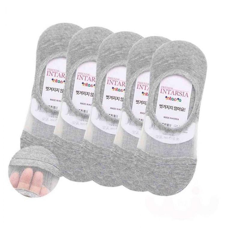 여성용 발등메쉬 덧신양말 그레이 5P 여름양말 예쁜 여성양말
