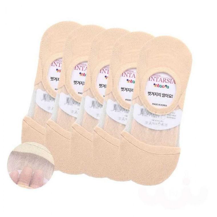 여성용 발등메쉬 덧신양말 베이지 5P 여름양말 여자버선 스니커즈양말