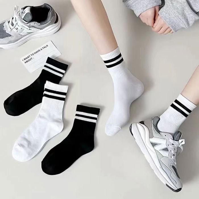 두줄 스트라이프 패션 양말 5P 1set/ 여성양말 학생양말 데일리양말