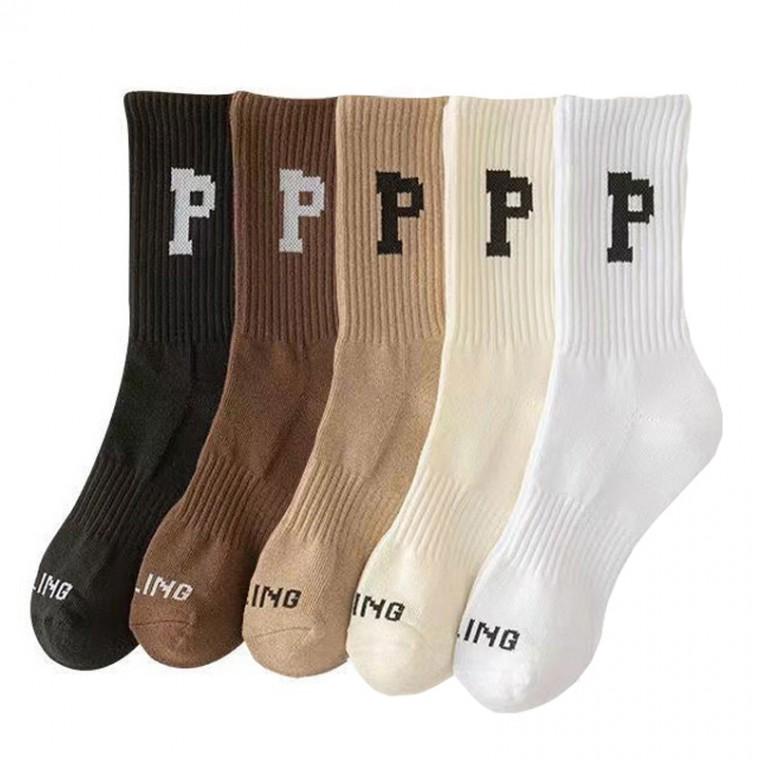 P레터링 겨울 방한 기모양말 중목양말 남녀공용 따뜻한 겨울양말