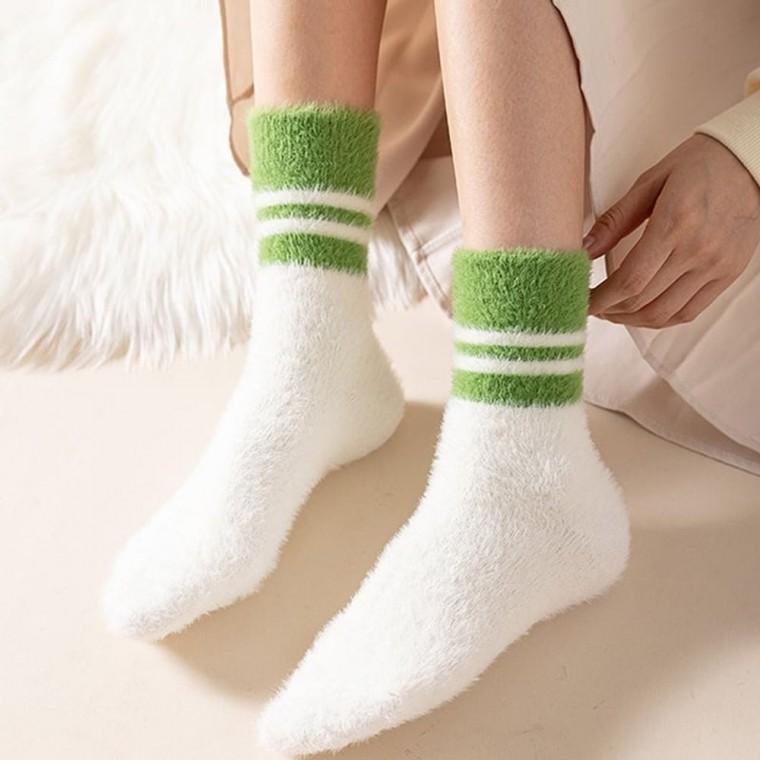 요기네 스트라이프 수면양말 2켤레 겨울 방한 두꺼운양말 장목양말
