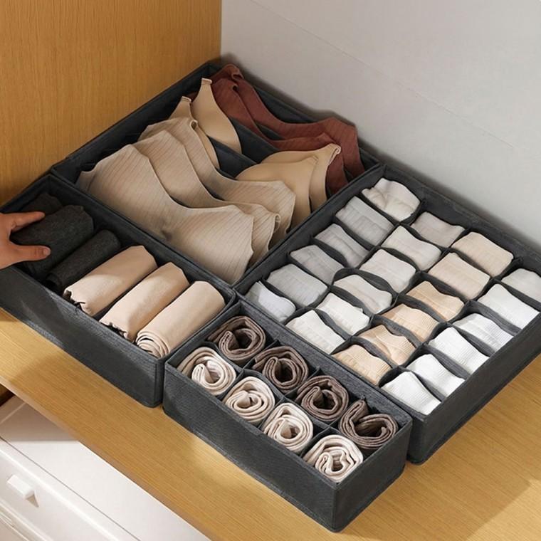 패브릭 속옷 정리함 4종세트 칸막이 양말 보관함